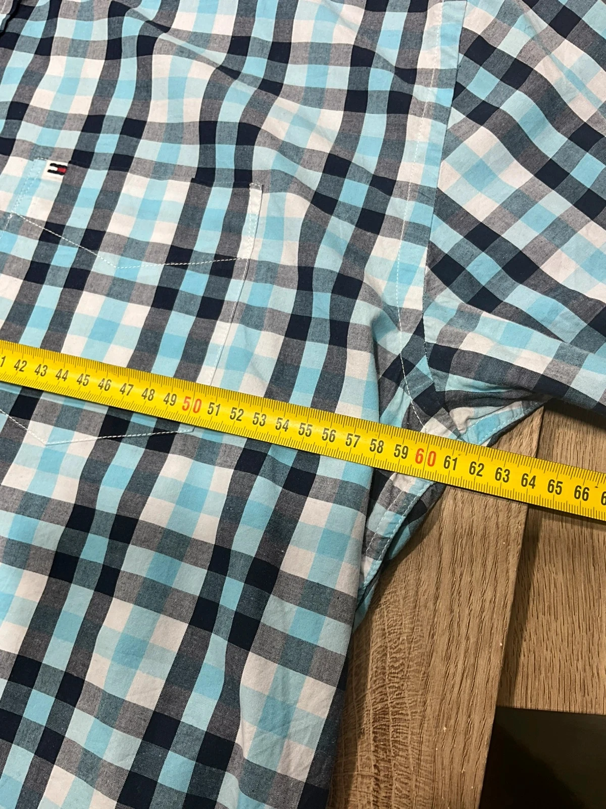 Chemise Tommy Hilfiger XL Preppy 100% Coton Vichy Bleu Ciel – photo 12